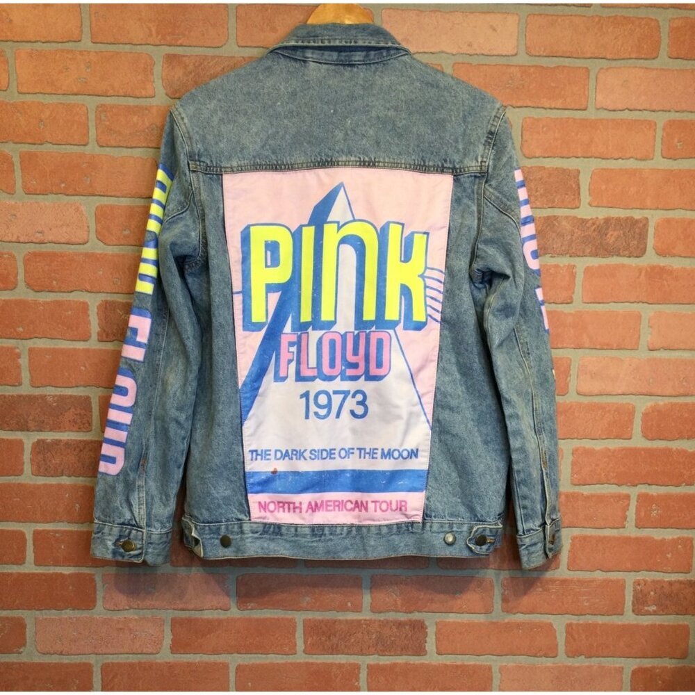 Pink Floyd Denim Jacket Size M North American Tour Dark Side Of The Moon